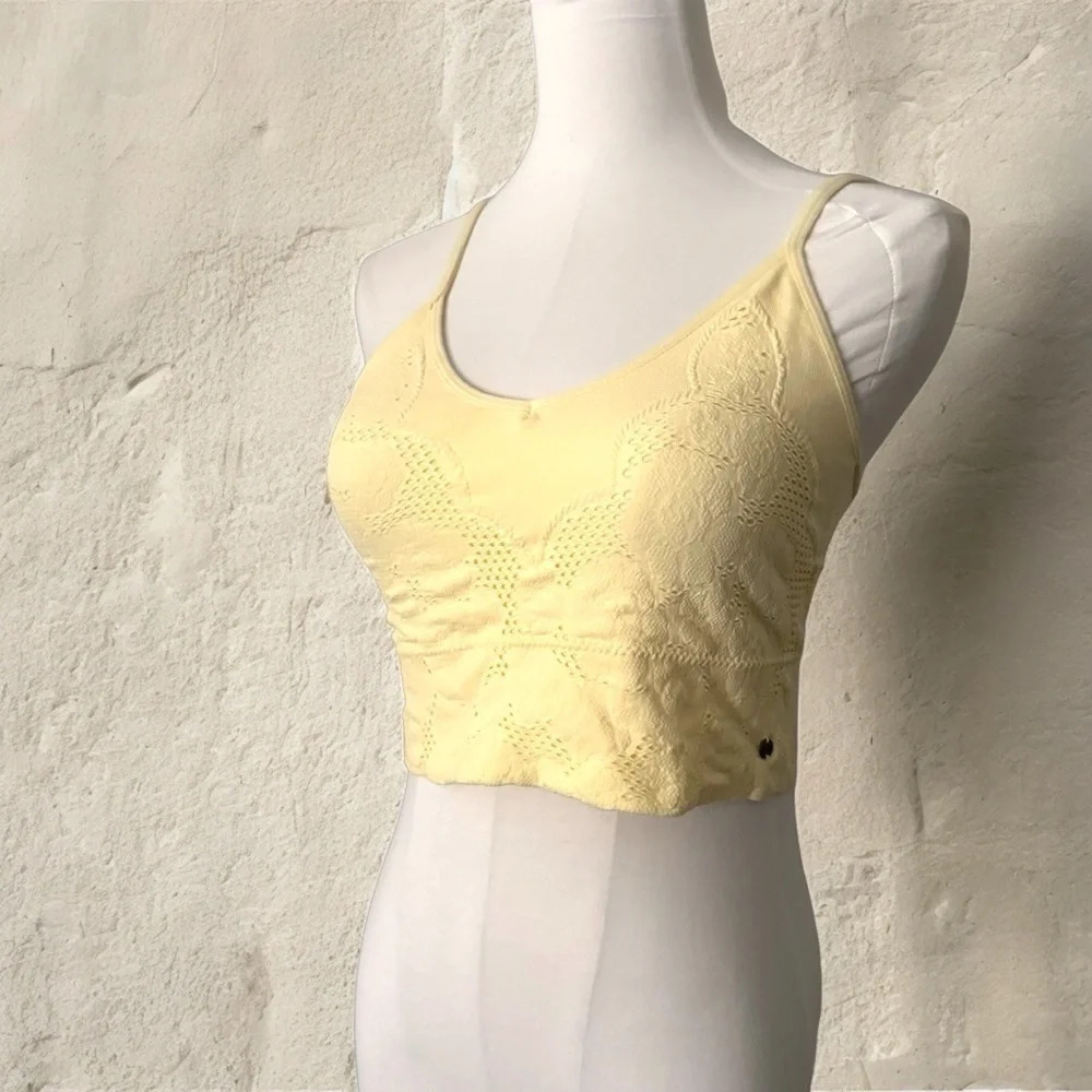 Lucky brand butter yellow eyelet bralette XL